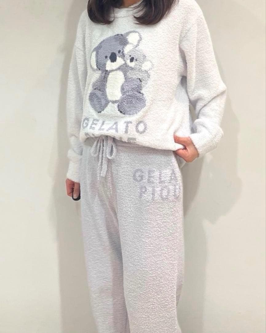 新品 ジェラートピケ アニマルジャガードプルオーバー&ロングパンツセット コアラ