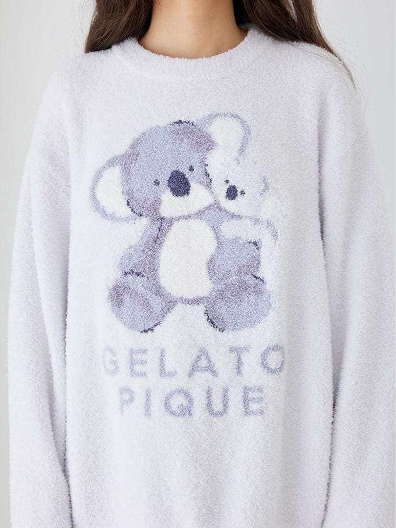 新品 ジェラートピケ アニマルジャガードプルオーバー&ロングパンツセット コアラ