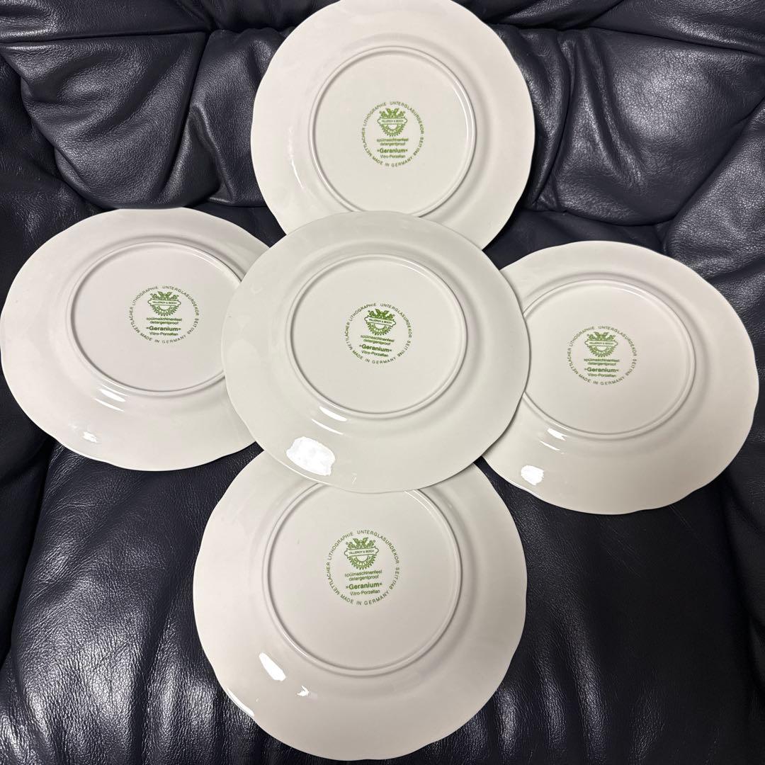 ビレロイ&ボッホ ゼラニウム プレート5枚セット