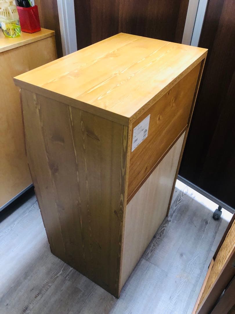 カントリー　ライティングビューロー　木製チェスト ハート型取っ手 5段