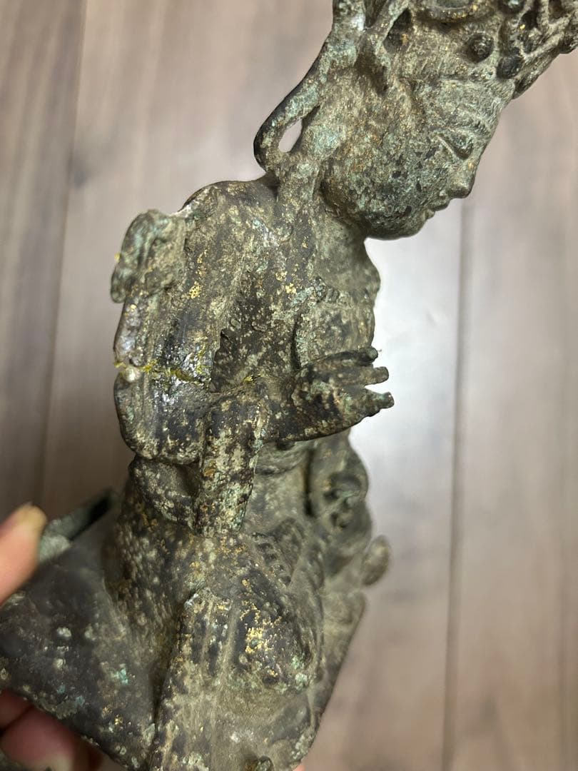 古董 中国明時代 觀音銅像 旧家藏出し