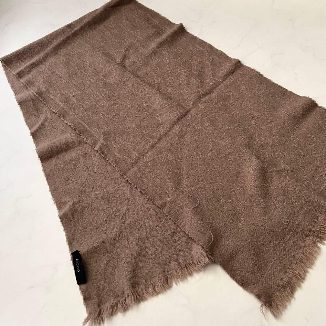 GUCCI トムフォード期 GG柄 ストール マフラー ブラウン ウール