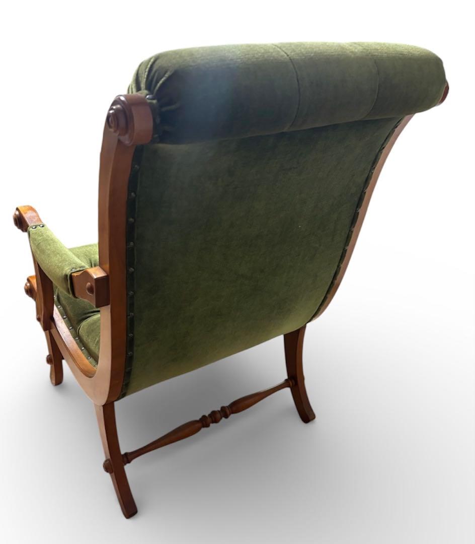 横浜ダニエル アームチェア ヴィンテージ グリーン 木製 1人掛け