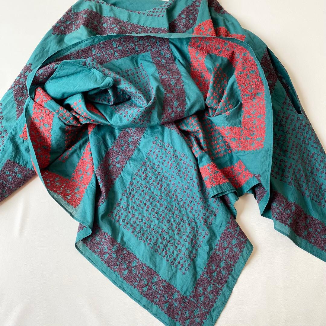 【美品】ハート　イッセイミヤケ　ポンチョ　シャツブラウス　刺繍　変形　17AW