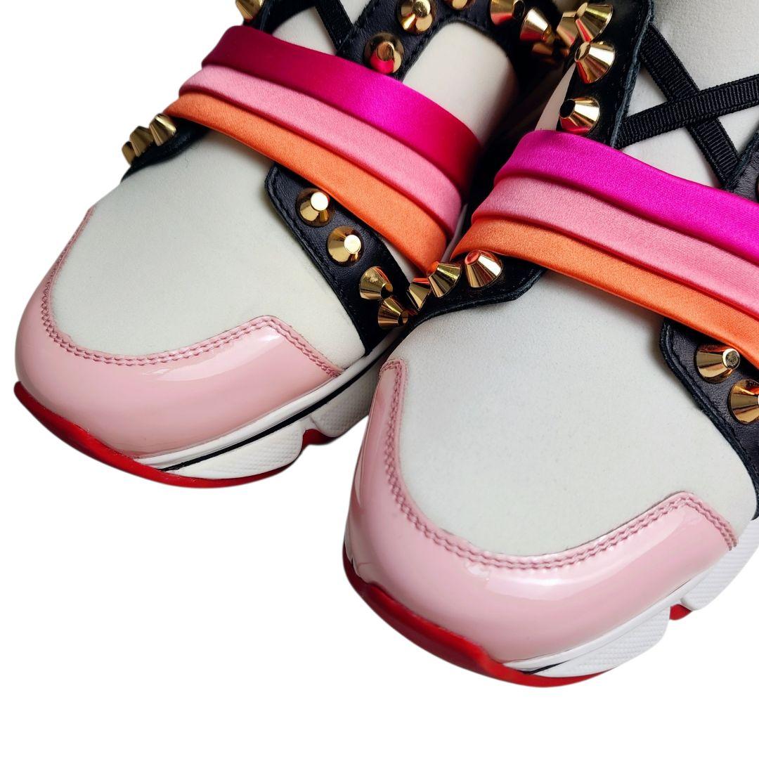 クリスチャンルブタン 123 RUN FLAT 厚底 ロックスタッズ スニーカー