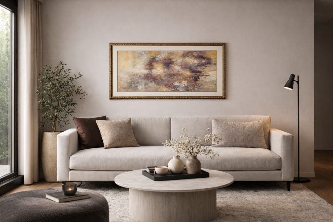 原画 インテリアアート　大型 ゴールド額装