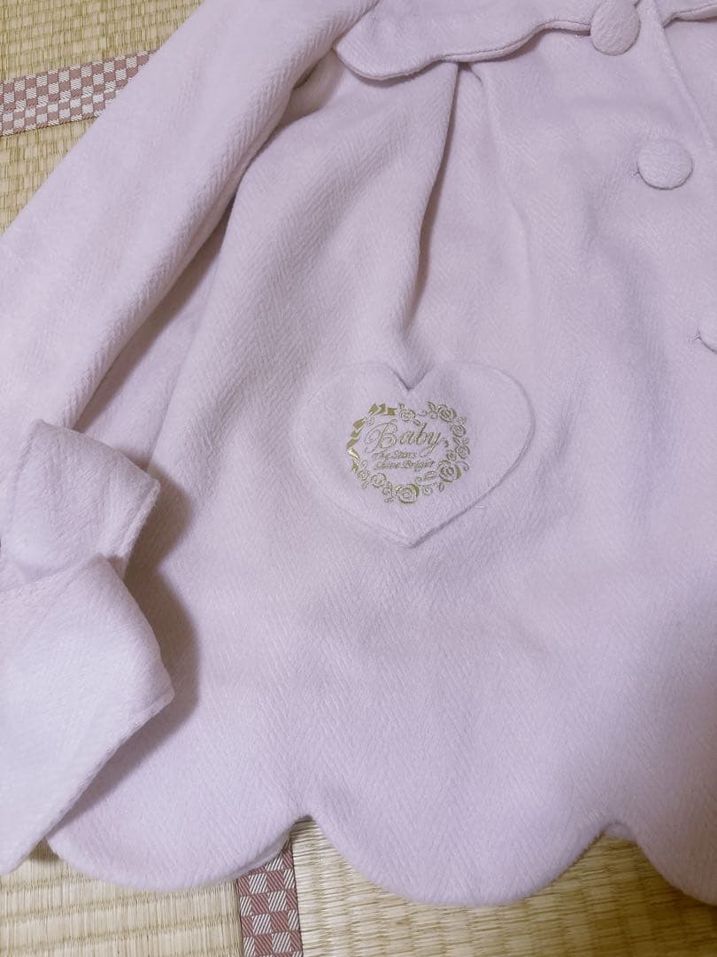 babyスカラップコート　ベビーピンク