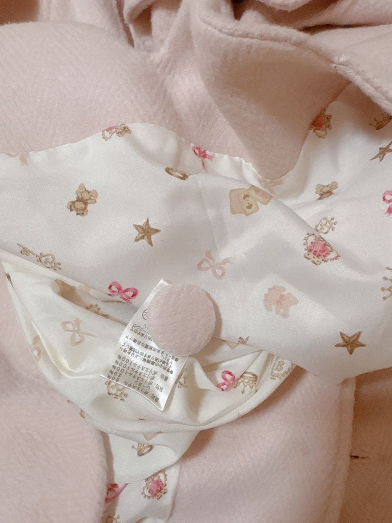 babyスカラップコート　ベビーピンク