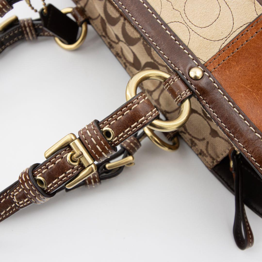 A144【美品】COACH／コーチ　トートバッグ　シグネチャー　パッチワーク