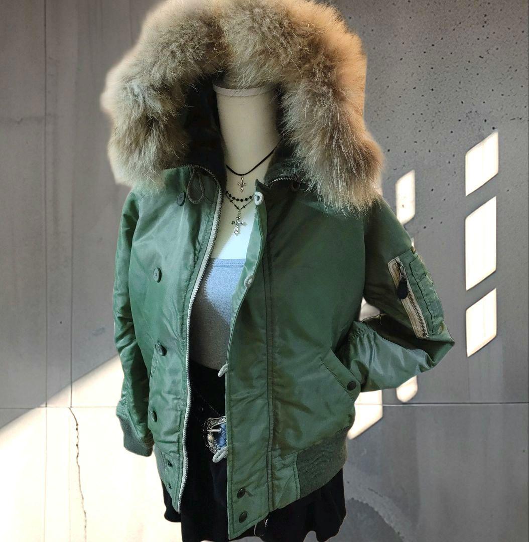 希少 Y2K 00s N2B AVIREX ファー付ジャケット 短丈 ギャル