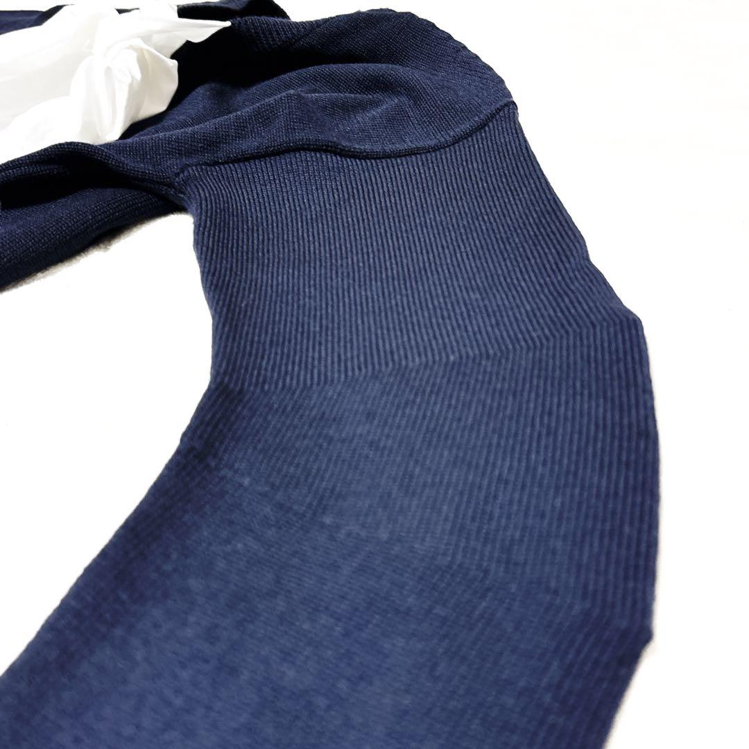 MARNI イタリア製 マルニ ニット セーター リボン ウール 紺 M 長袖