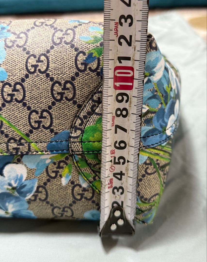 GUCCI GGブルームス　 花柄トートバッグ　ブルー　 リバーシブ
