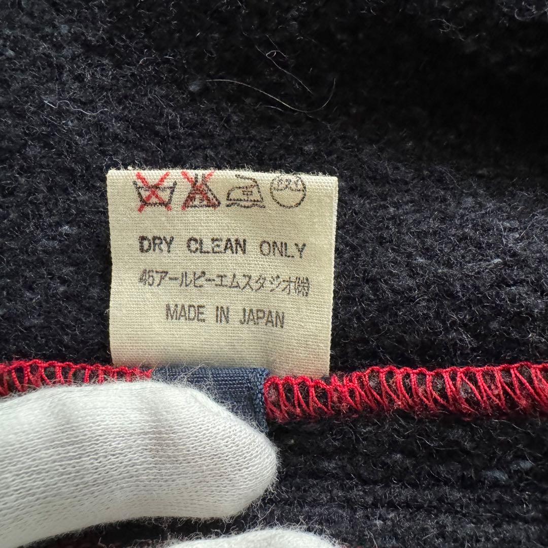 【45rpm】ダッフルコート　アンゴラ混　ショート丈　サイズ3 ネイビー