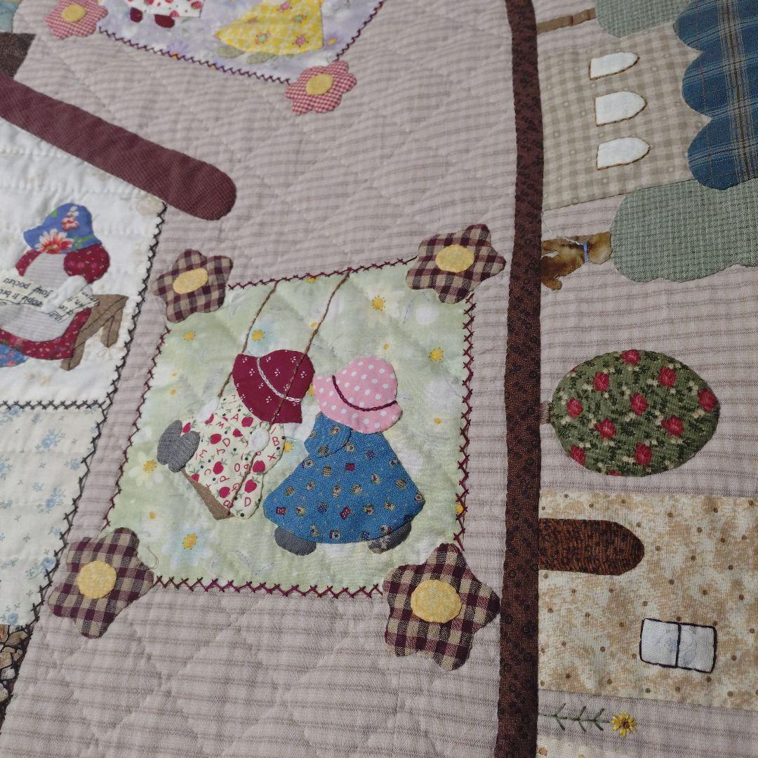 ハンドメイド　パッチワークベッドカバー