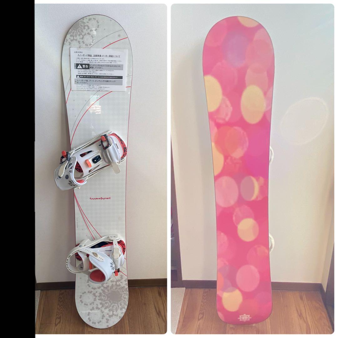 142 未使用　ドット柄　初級　スノーボード　板　SALOMON ビンディング