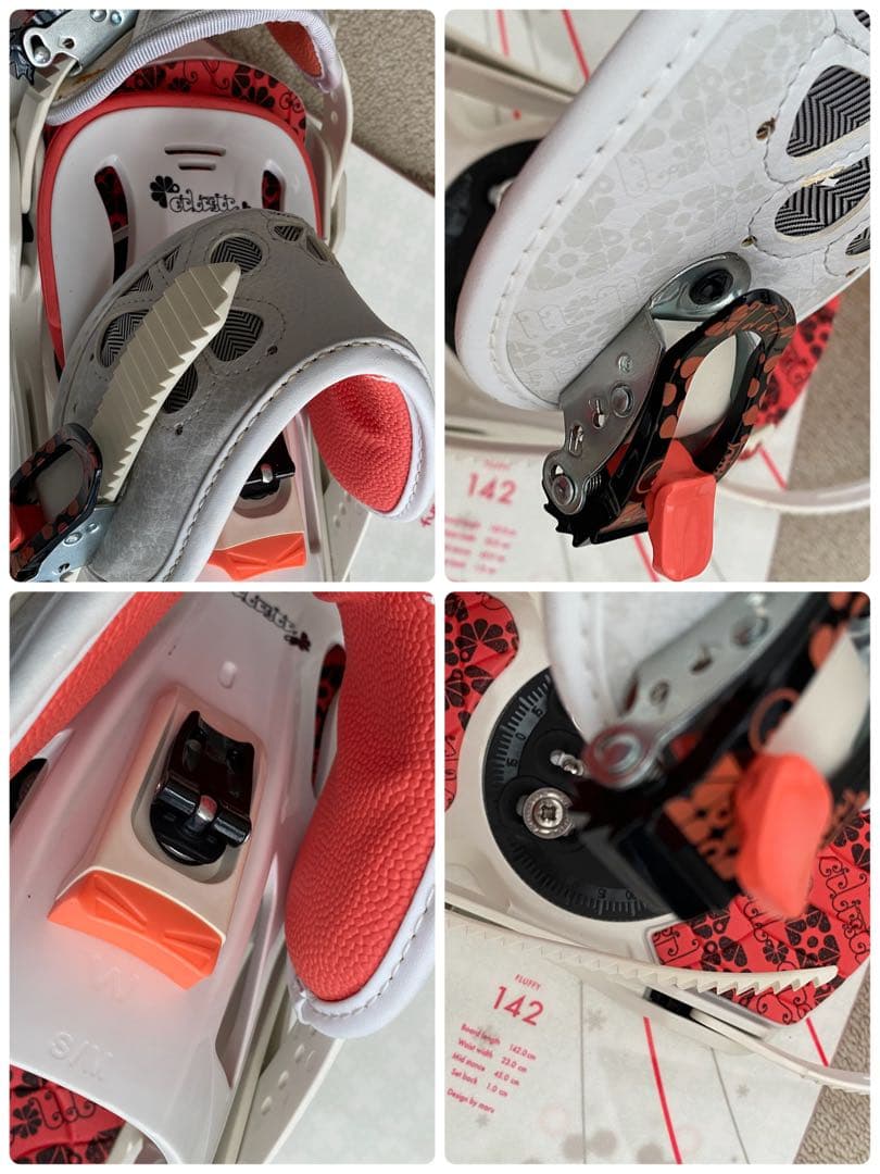 142 未使用　ドット柄　初級　スノーボード　板　SALOMON ビンディング