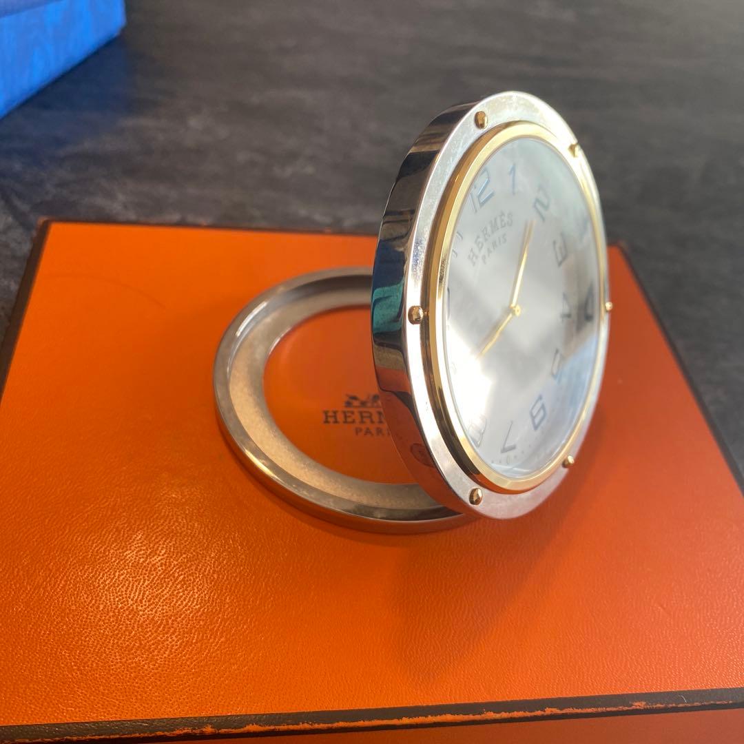 HERMES 置き時計 シルバー ゴールド