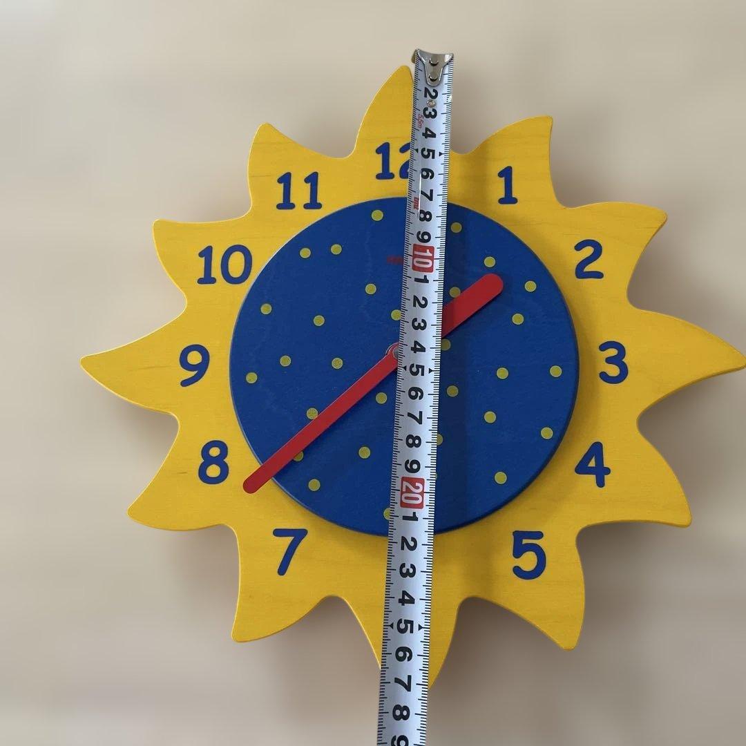 HABA ハバ 時計 木製 ドイツ製 知育 掛時計 黄色 青 赤 知育玩具 美品