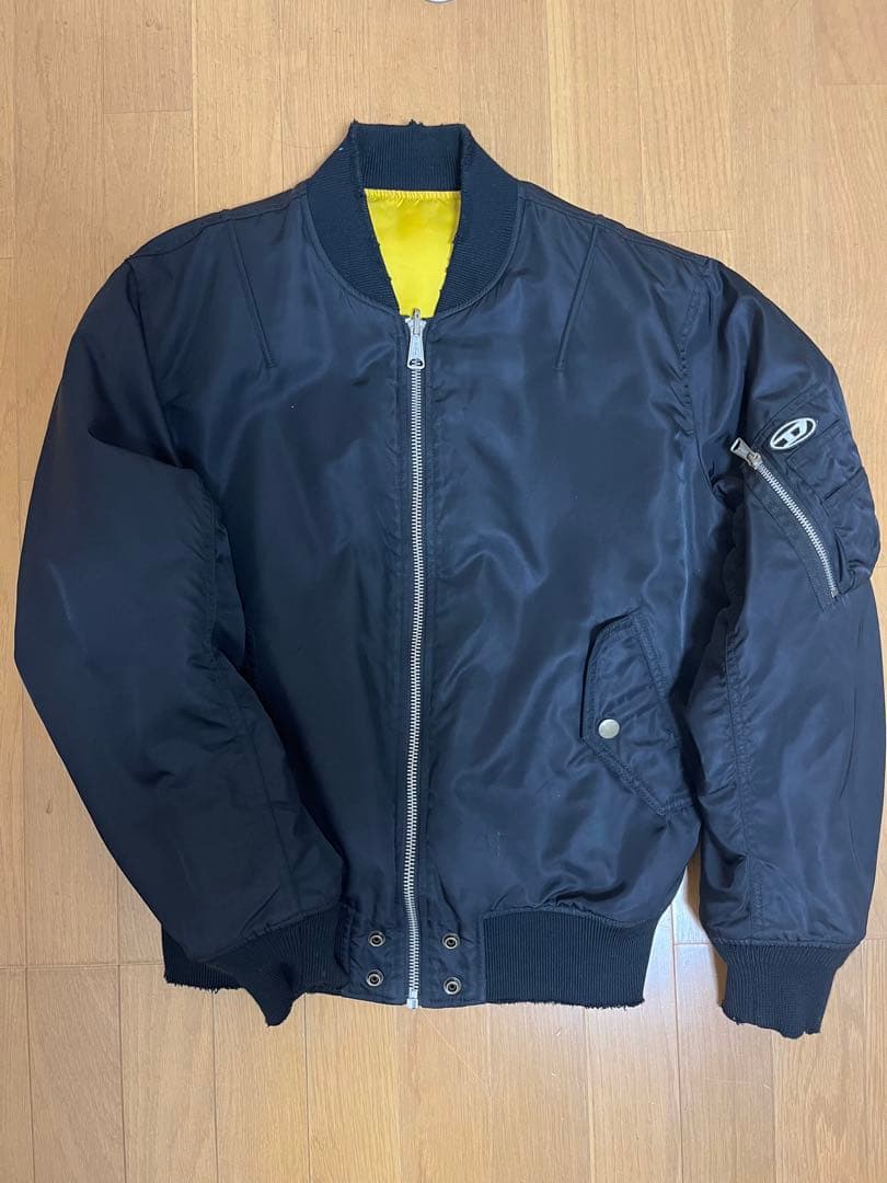 diesel MA-1 リバーシブル ブラック×イエロー M 短丈 トレンド