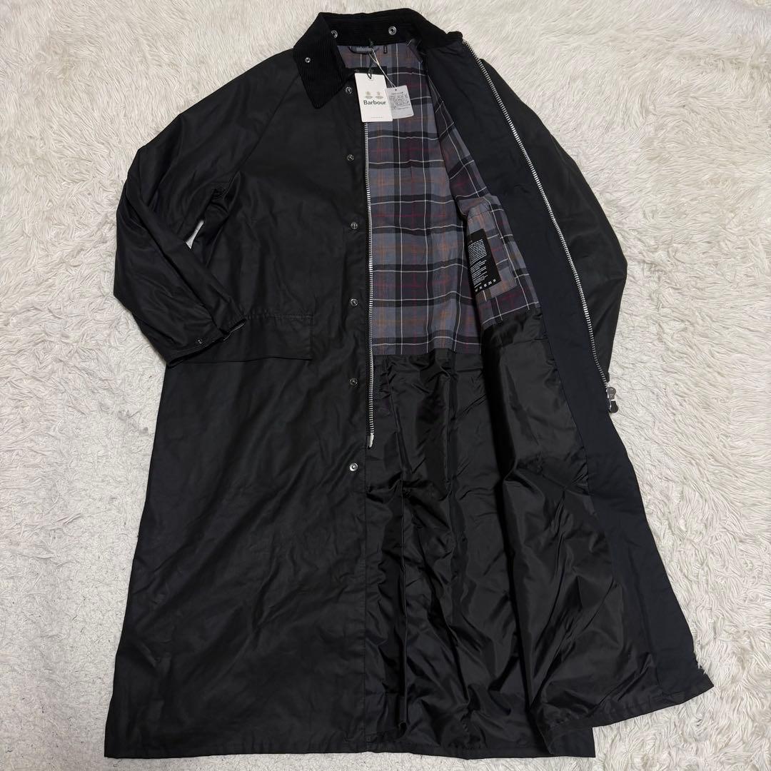 未使用タグ付き22aw バブアー　オーバーサイズワックスバーレー　マキシ丈　黒