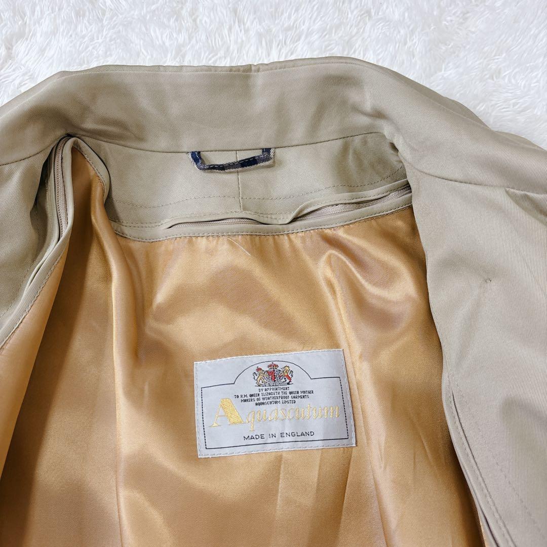 美品　着丈111 アクアスキュータム　トレンチコート　ライナー付き　チェック　L