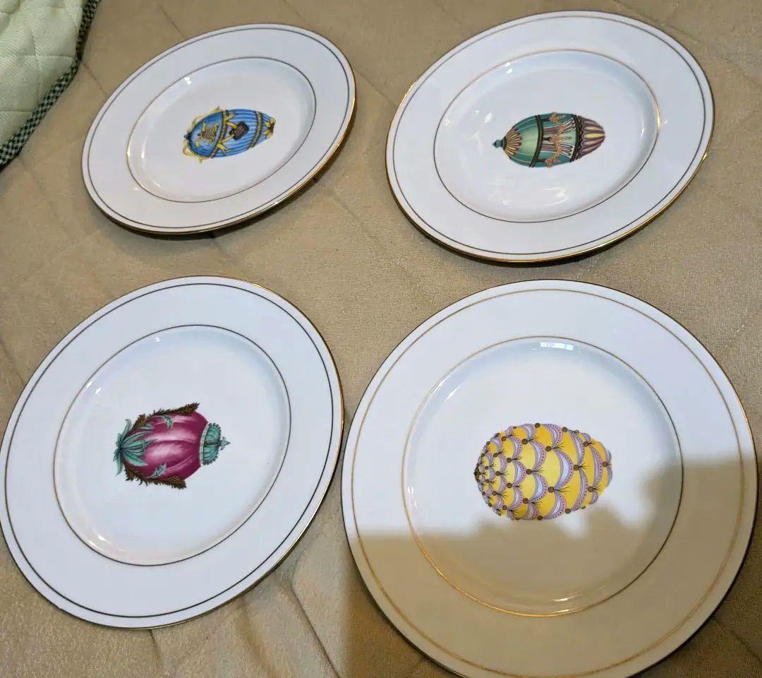 レア物海外 リモージュ 皿 Limoges ファベルジェ柄 美品４枚セット 最安