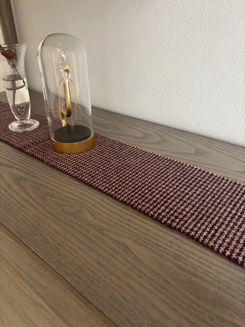 トントン手織りディスプレイマット　千鳥格子ロング