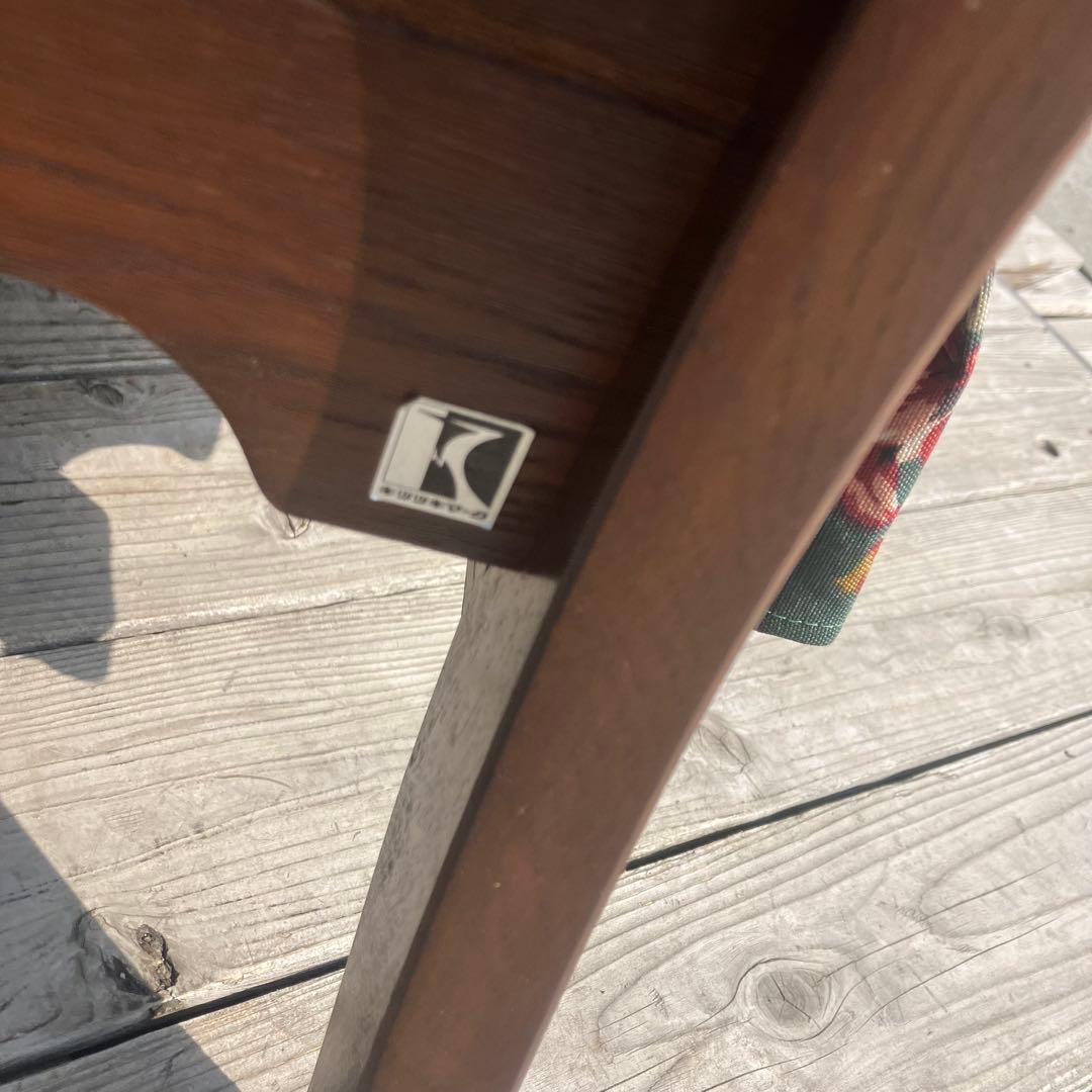 ヴィンテージ 飛騨産業 キツツキ 木製フレーム 花柄2人掛けソファー セパレート