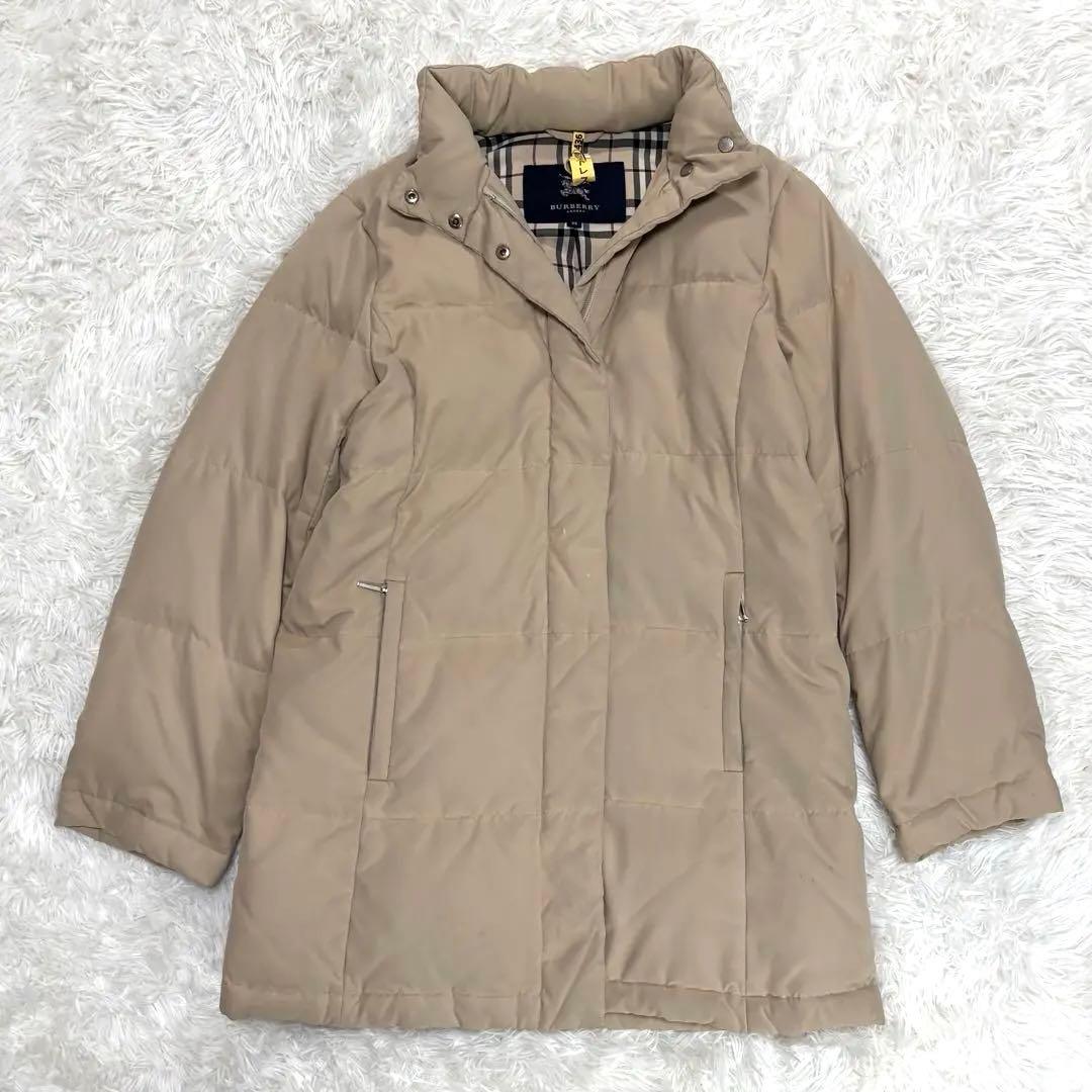 バーバリーロンドン ダウンコート ノバチェック フード収納 2WAYベージュ M