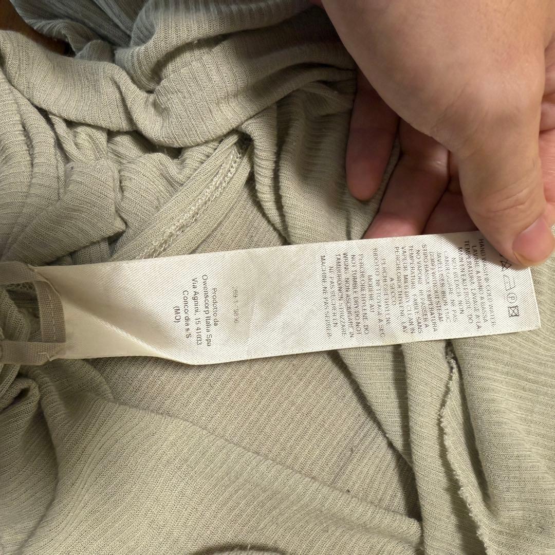 22FW Rick Owens BASIC RIB TANK PEARL シルク