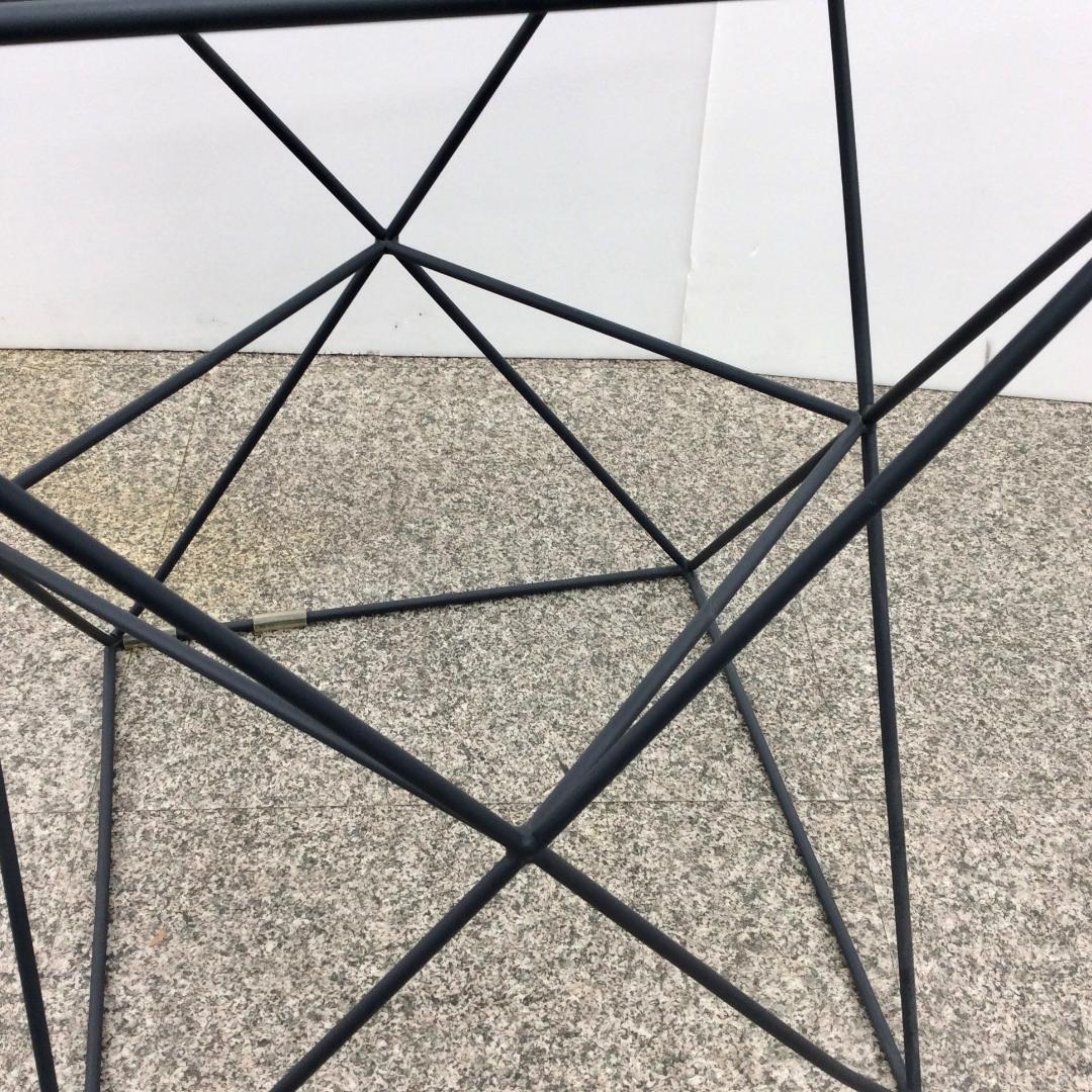 サイドテーブル ワイヤーベース ガラス天板ワイヤーテーブル