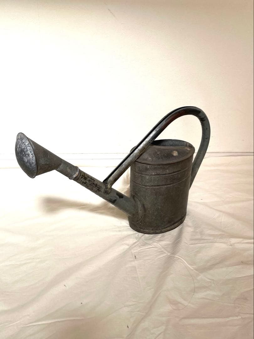 フランスアンティークブリキ　ジョウロ　ジャグ　花器　イギリスアンティークブリキ