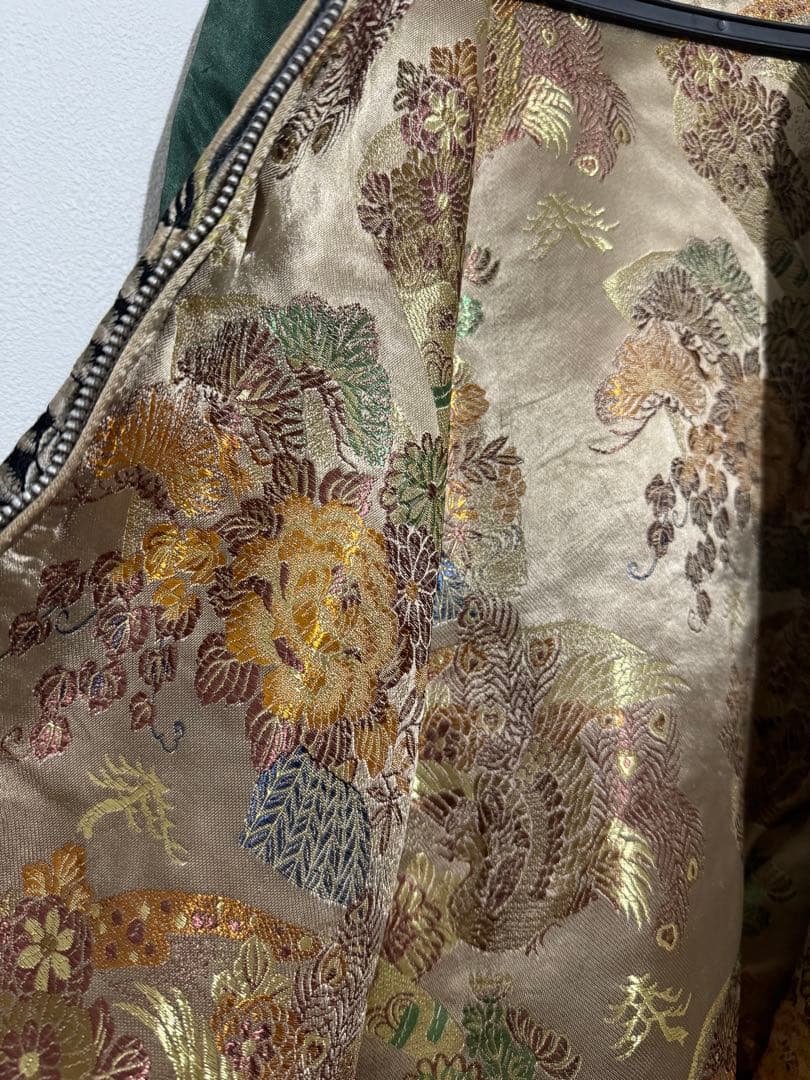 花旅楽団 スカジャン リバーシブル script 和柄 刺繍 鯉 SUKAJAN