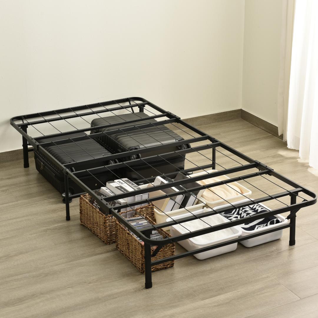 限定価格！パイプベッド 折りたたみベッド シングル 組立簡単 （S）BLACK