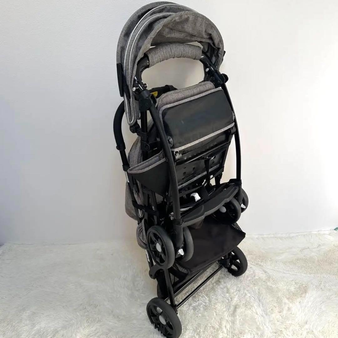 【良品】KATOJI 二人乗りベビーカー タンデムストローラー 縦型 日除け