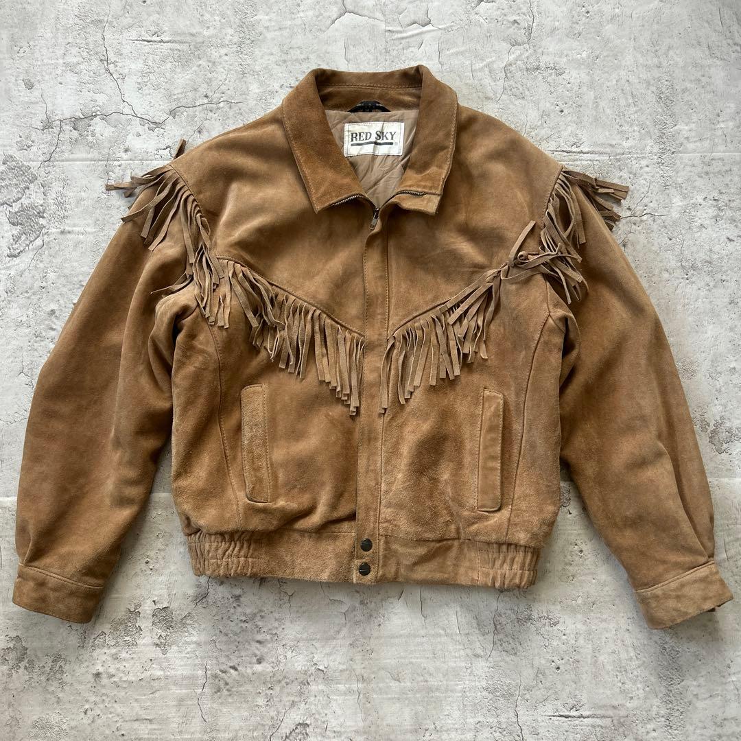 Vintage RED SKY スエードジャケット フリンジジャケット M