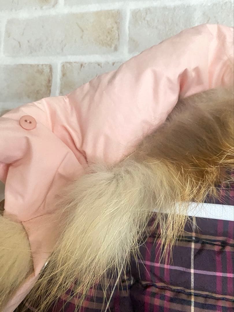 バーバリー　Burberry ダウン　ベスト　ファー　ピンク　ノバチェック