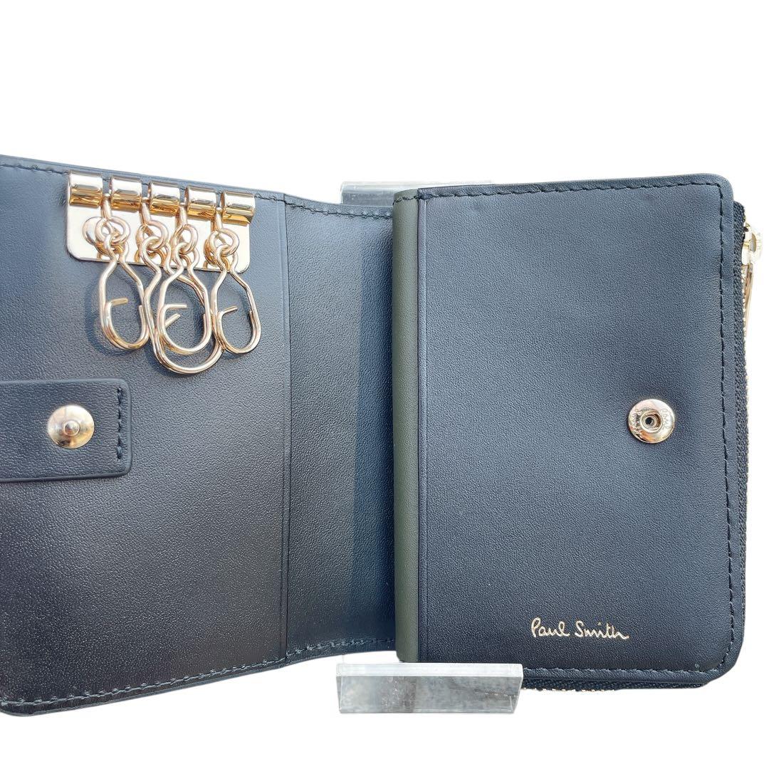 【極美品】ポールスミス　レザー　ケース　キーケース　財布　黒　ラビット