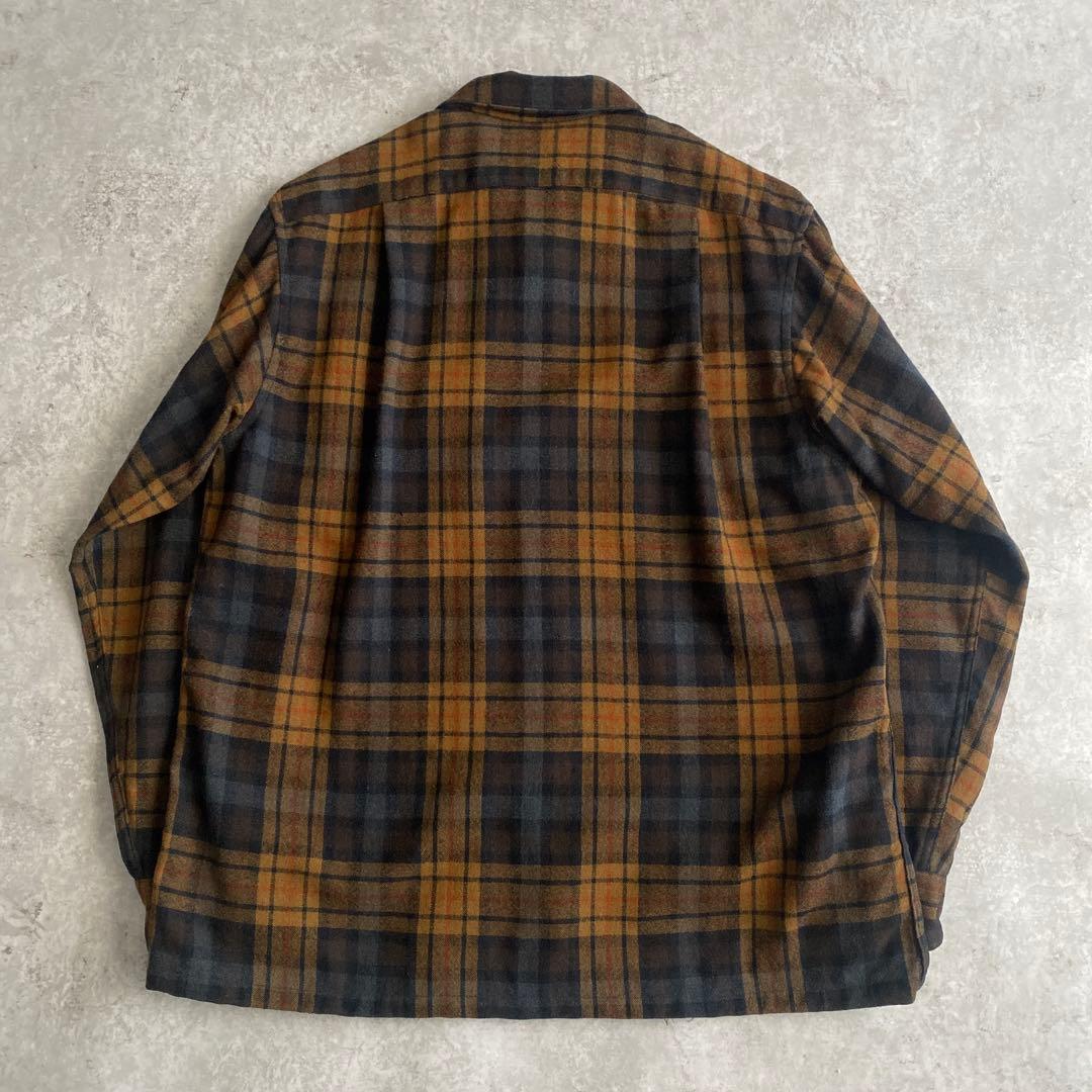 ド渋 60s 70s ペンドルトン ウール オンブレ ボードシャツ USA製 L