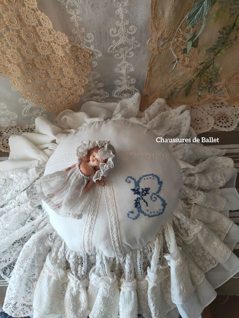 手作りクッション フランスアンティーク イギリスアンティーク doll キルト