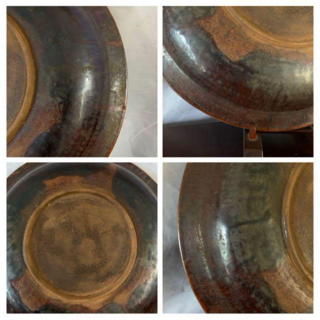 中国古美術/漢時代ニ彩鹿の図皿/絵皿