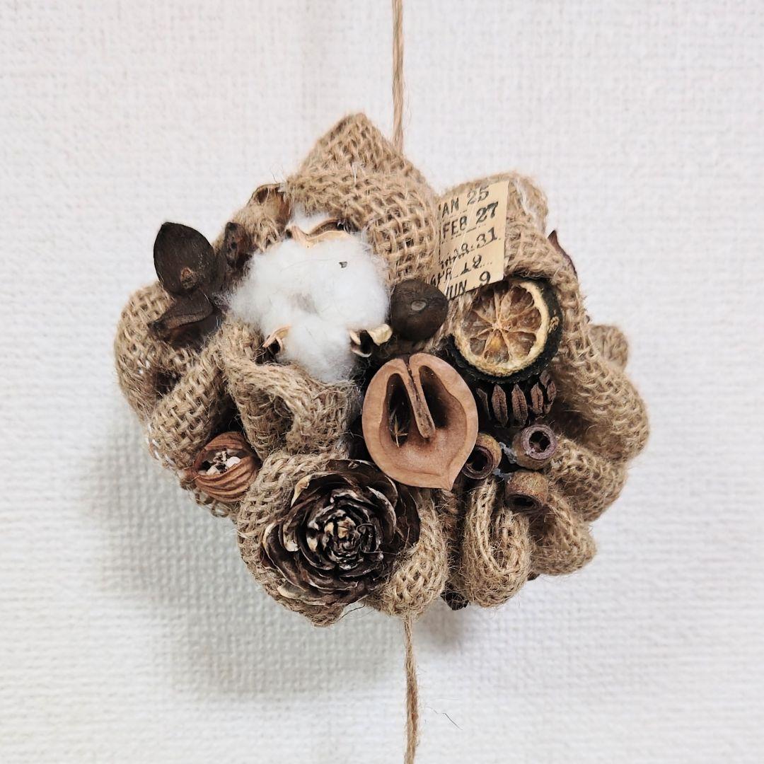 あゆたんさま❀麻布くしゅくしゅリース❀ドライフラワー❀木の実