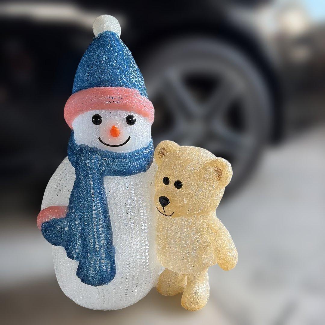 雪だるま クマ 置物※ジャンク品※