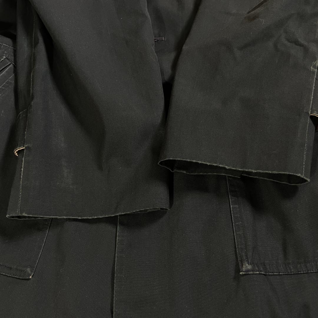 70s 80s Dior ステンカラーコート ベルト付 42 紺 白 ロング