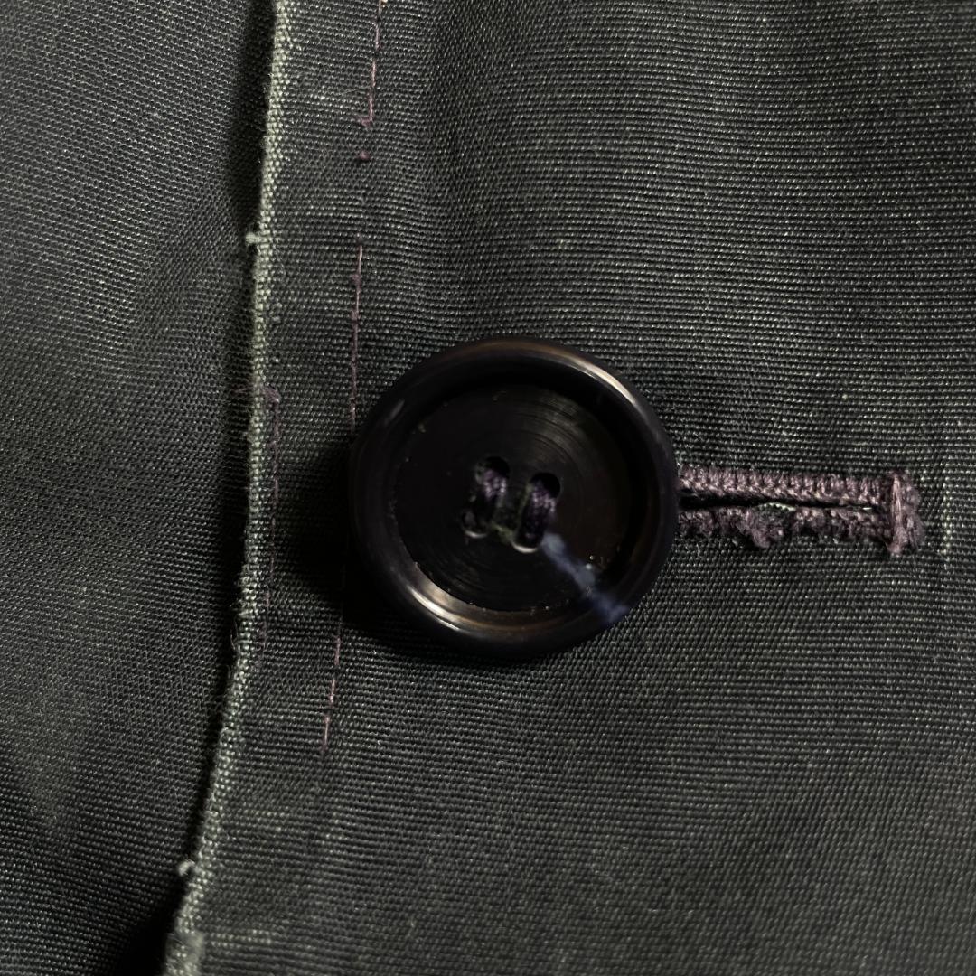 70s 80s Dior ステンカラーコート ベルト付 42 紺 白 ロング