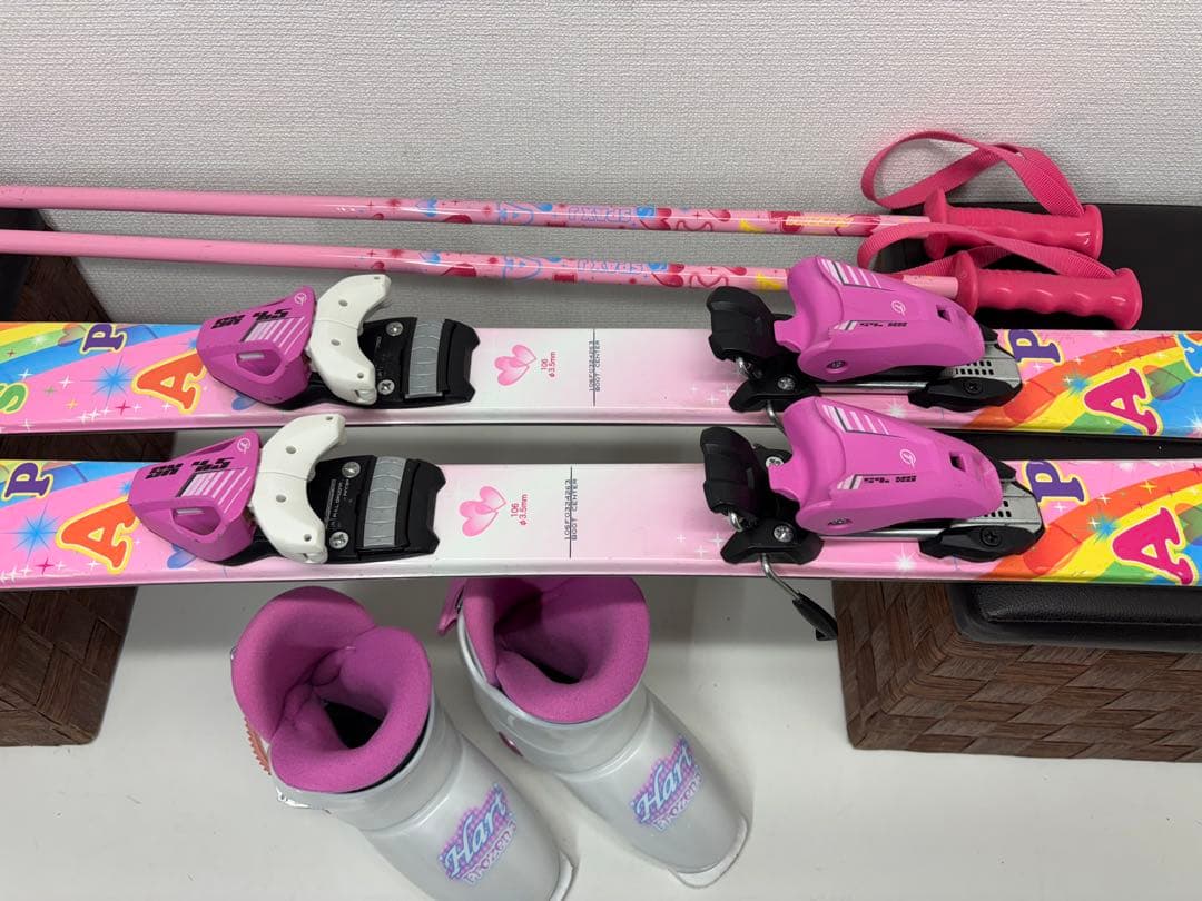 KAZAMA スキー板 106cm キッズ ストック ブーツ セット スキー