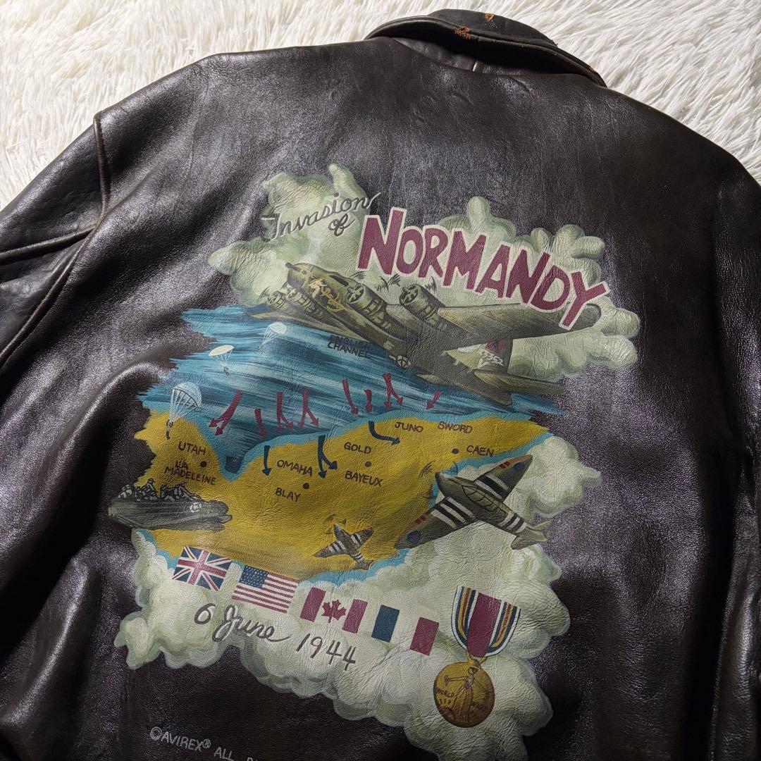 【雰囲気抜群】AVIREXフライトジャケットA-2 羊革　50周年　ブラウン