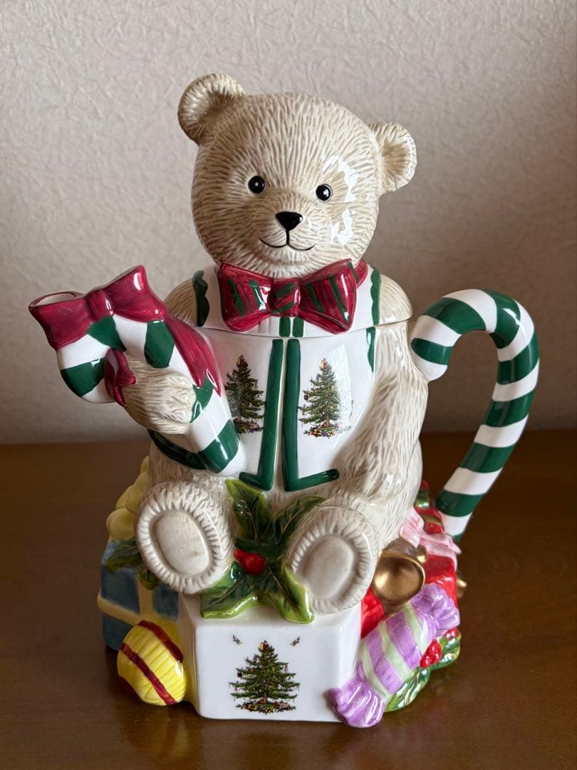 スポード クリスマスツリー テディベア くま ティーポット