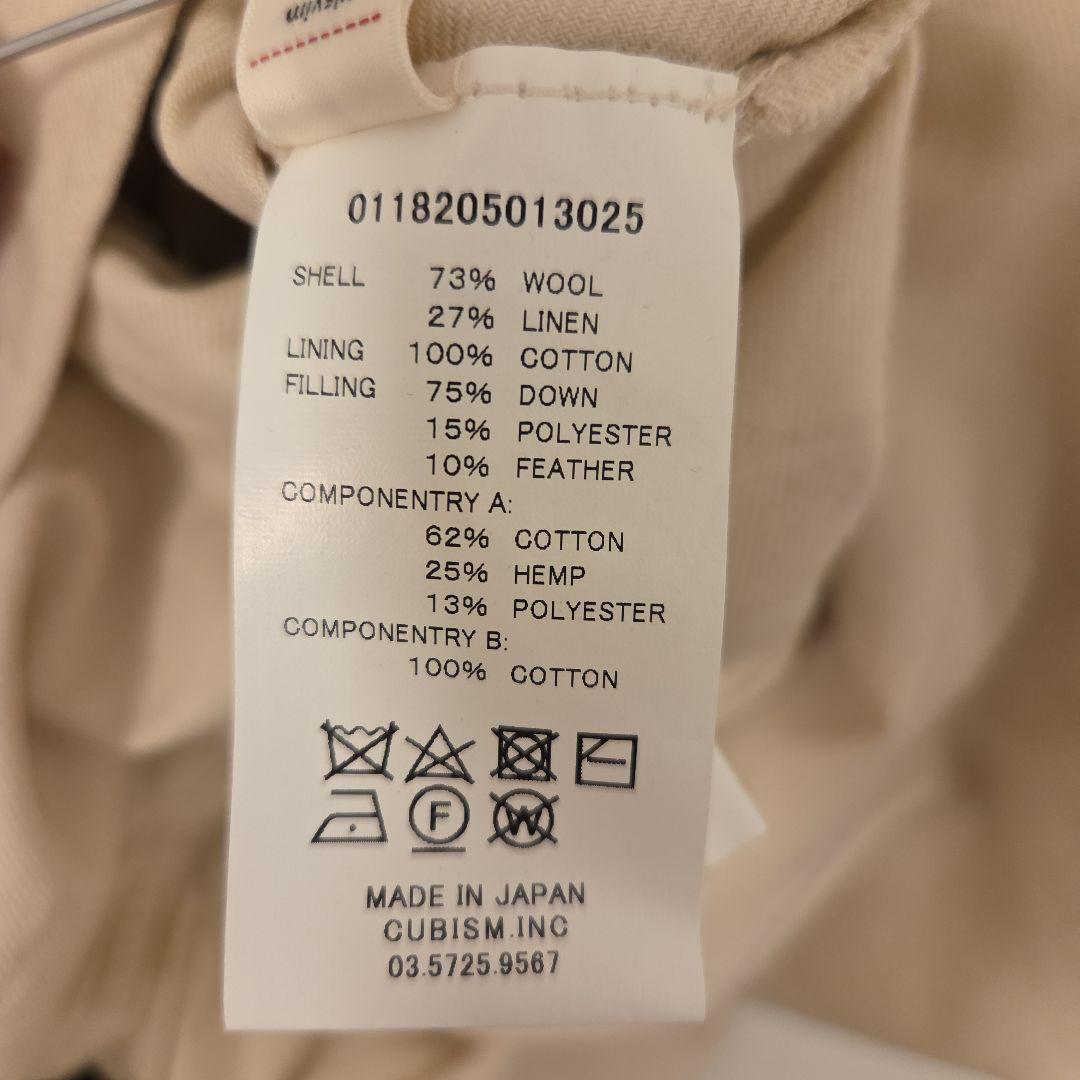 visvim WAWONA DOWN LINER JKT ツイード size3黒