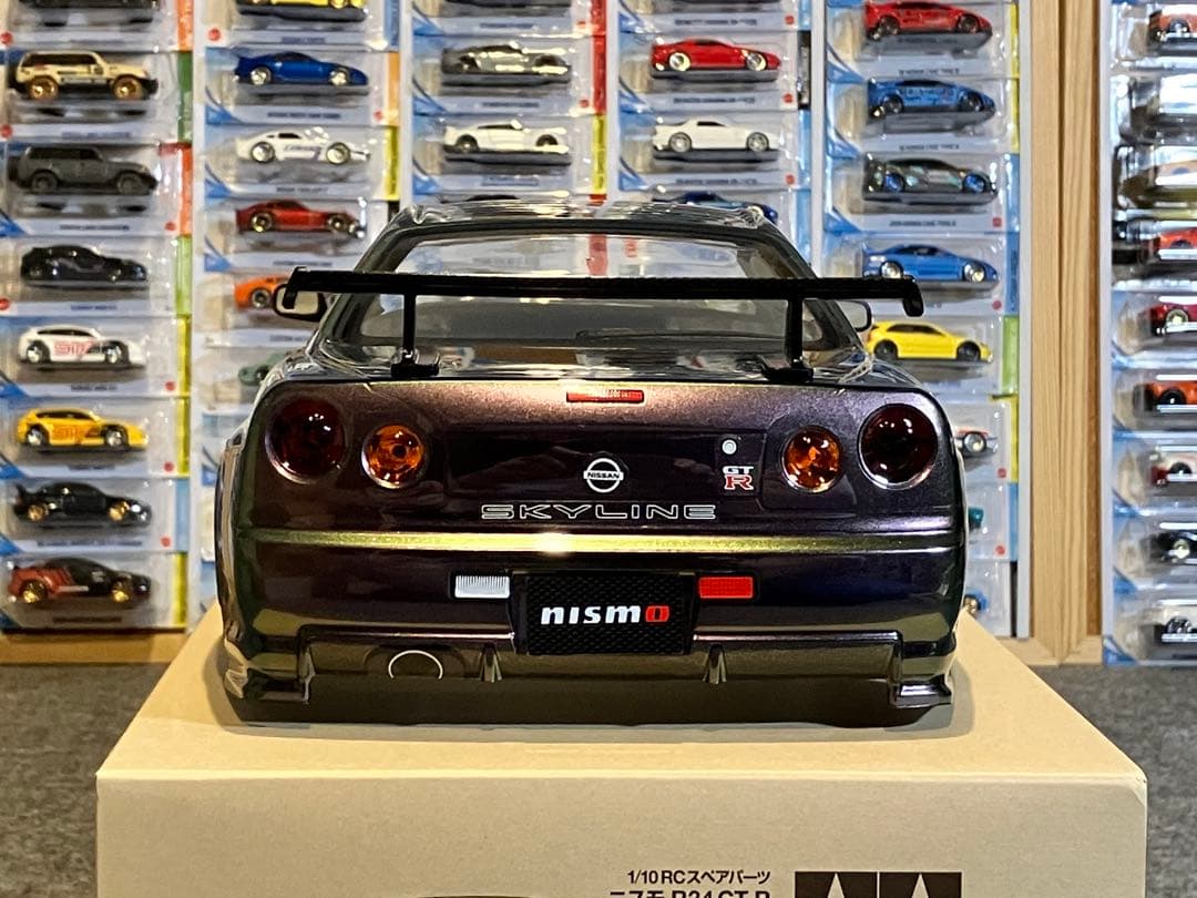 タミヤラジコンRC 日産スカイラインGT-R R34 塗装済スペアボディ偏光緑紫